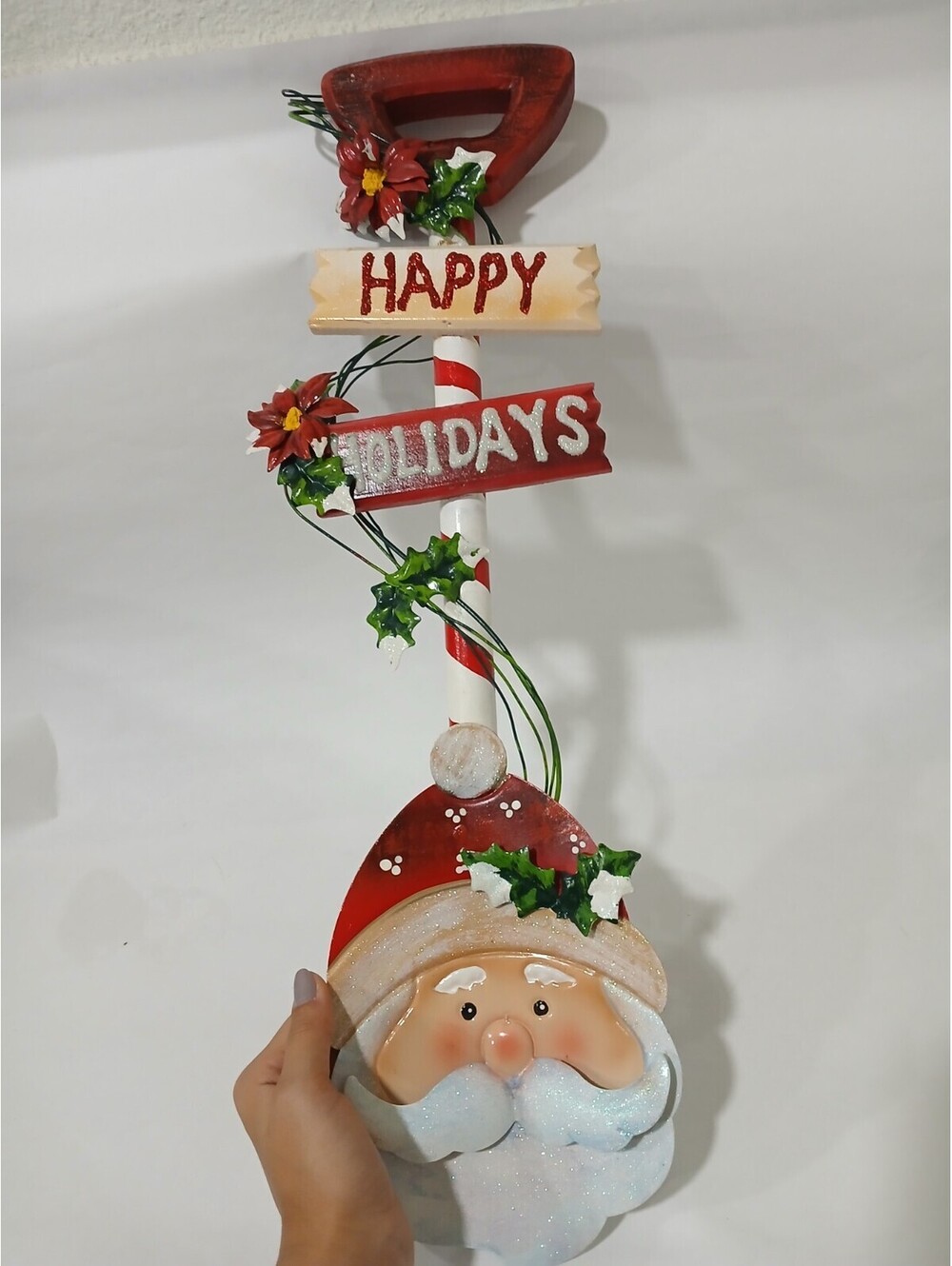 Happy Holidays Santa Claus  Metal shovel Decorations